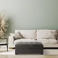 Antonio Dark Gray Tufted Storage Ottoman