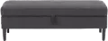 Perry Dark Gray Velvet Storage Ottoman