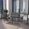 Everett 4 Piece Gray Mesh Patio Conversation Set