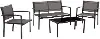 Everett 4 Piece Gray Mesh Patio Conversation Set
