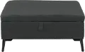 Linden Black Square Storage Ottoman