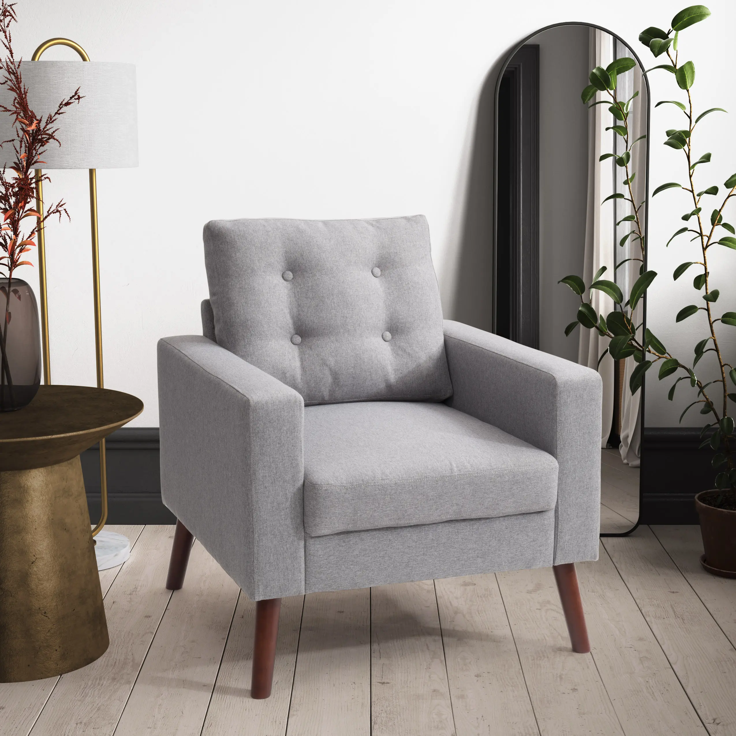 Elwood Gray Tufted Accent Chair-2