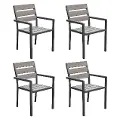 Gallant Black Outdoor Dining Chairs, Set of 4