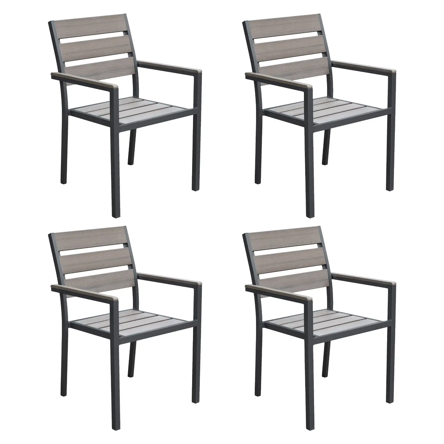 Gallant Black Outdoor Dining Chairs, Set of 4-1