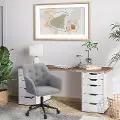 Marlowe Light Gray Button Tufted Office Chair