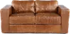 Sunset Light Brown Leather Loveseat