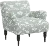 9505SKPCKMSTOGA Eliza Gray Peacock Print Accent Chair - Skyline Furniture
