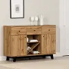 13751 Bellami Light Brown Buffet with Wine Storage - South Shore