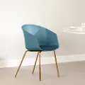 13769 Flam Blue Chair with Gold Metal Legs