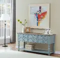 40301 Bar Harbor Blue Six Drawer Console Table