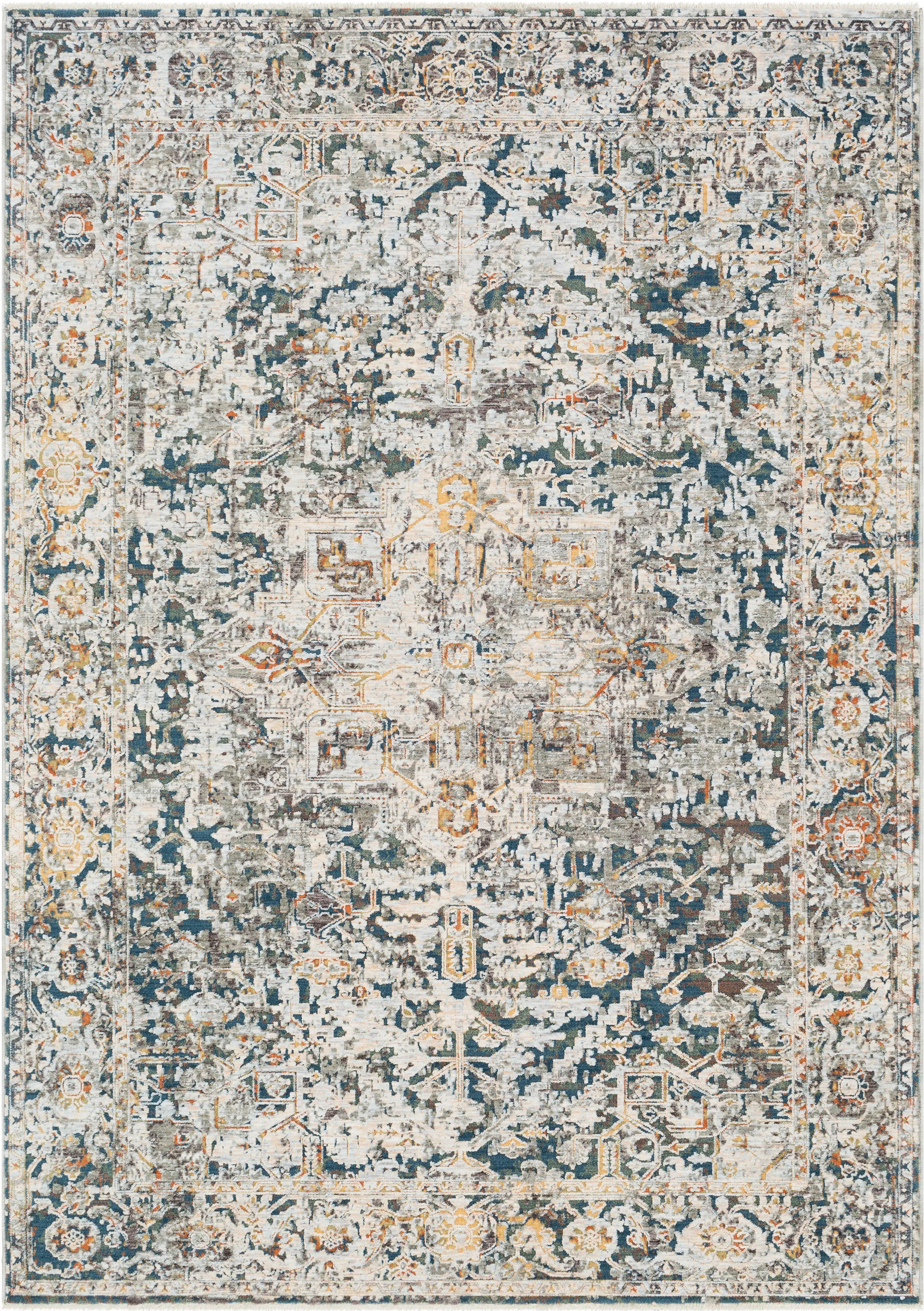 PDT2300-582/5'X8'2 Presidential 5 x 8 Ice Blue and Ivory Area Rug-1