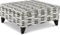 LAGUNA/OTTO/DOMINO Laguna Off-White Striped Storage Ottoman