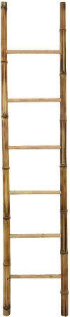 86 Inch Bamboo Brown Décor Ladder