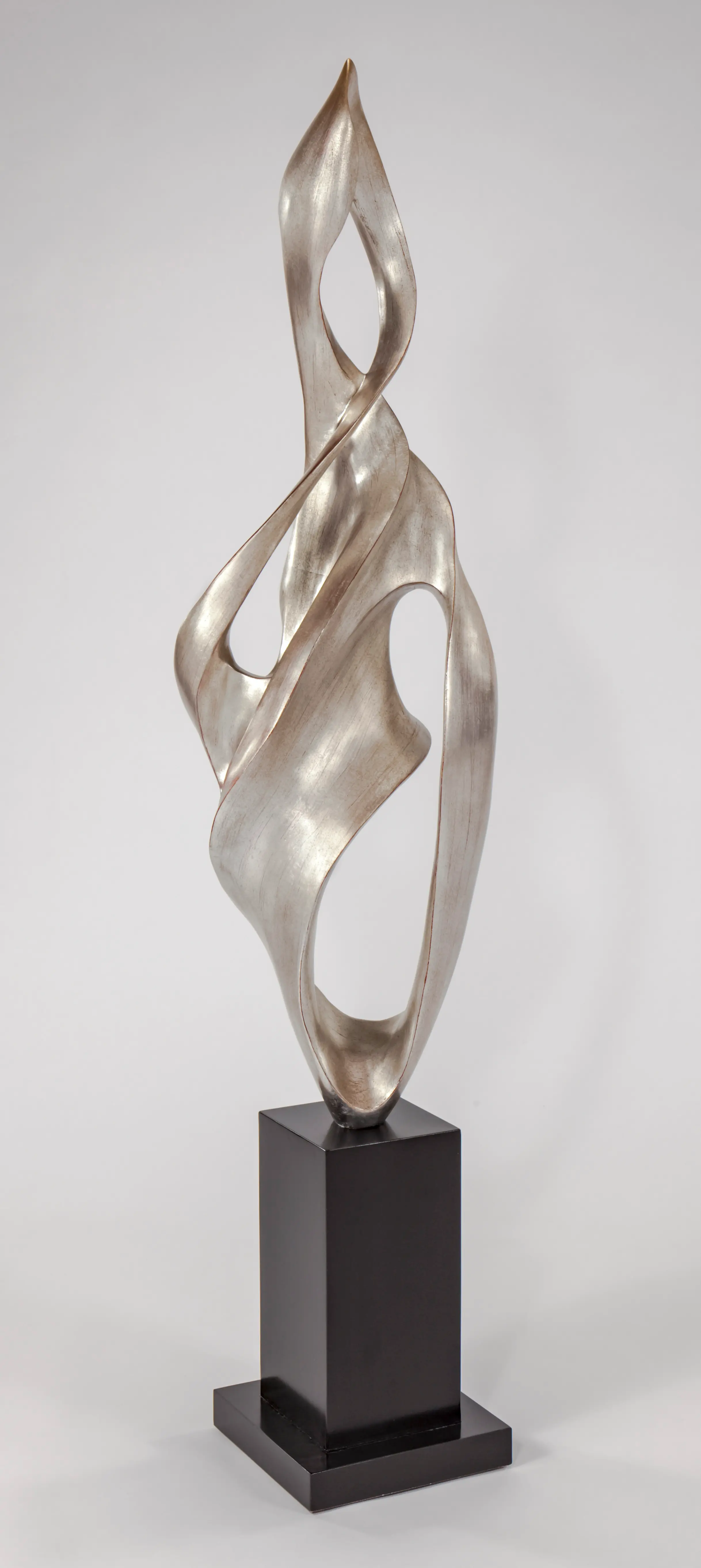 73.5 Silver Abstract Floor Sculpture-1