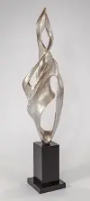 73.5 Silver Abstract Floor Sculpture