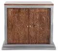 Jaxson Natural Wood and Metal 2-Door Cabinet