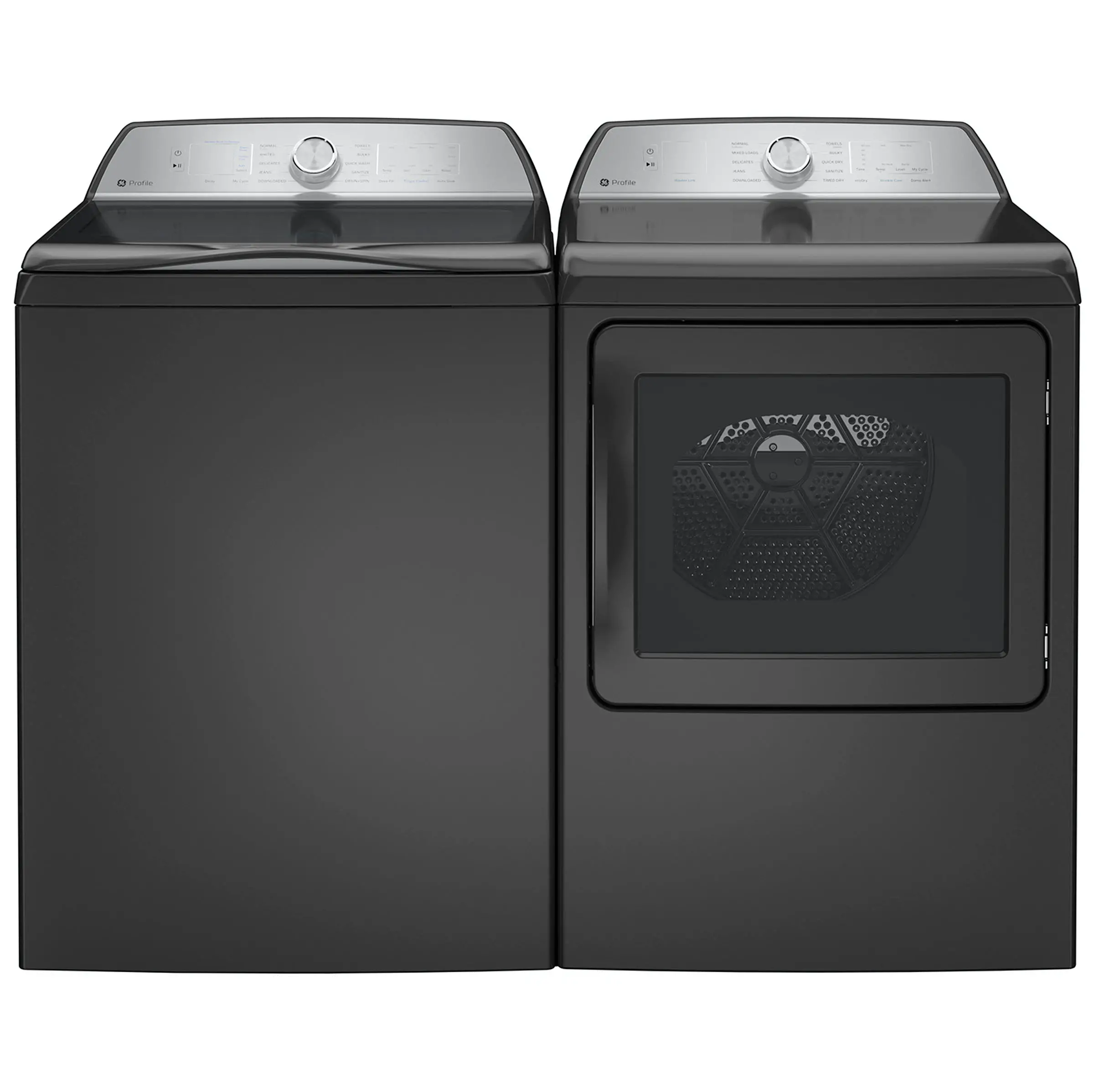 .GEC-D/G-605-GAS--PR GE Profile Top Load Washer and Gas Dryer Set - Diamond Gray, PT605-2