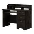14676 Versa Black Computer Desk with Hutch