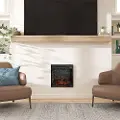 Altra Flame Black 18 inch Electric Glass Front Fireplace Insert with Remote