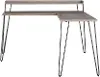 Haven Distressed Gray Oak L-Shaped Desk with Riser