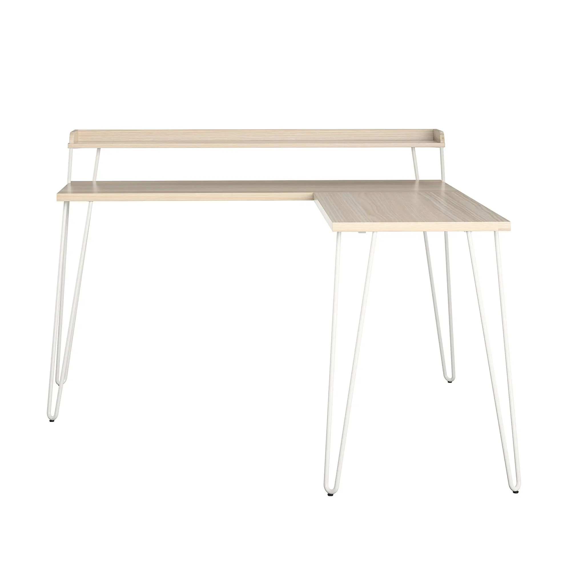 Haven Natural L-Shaped Desk with Riser-1