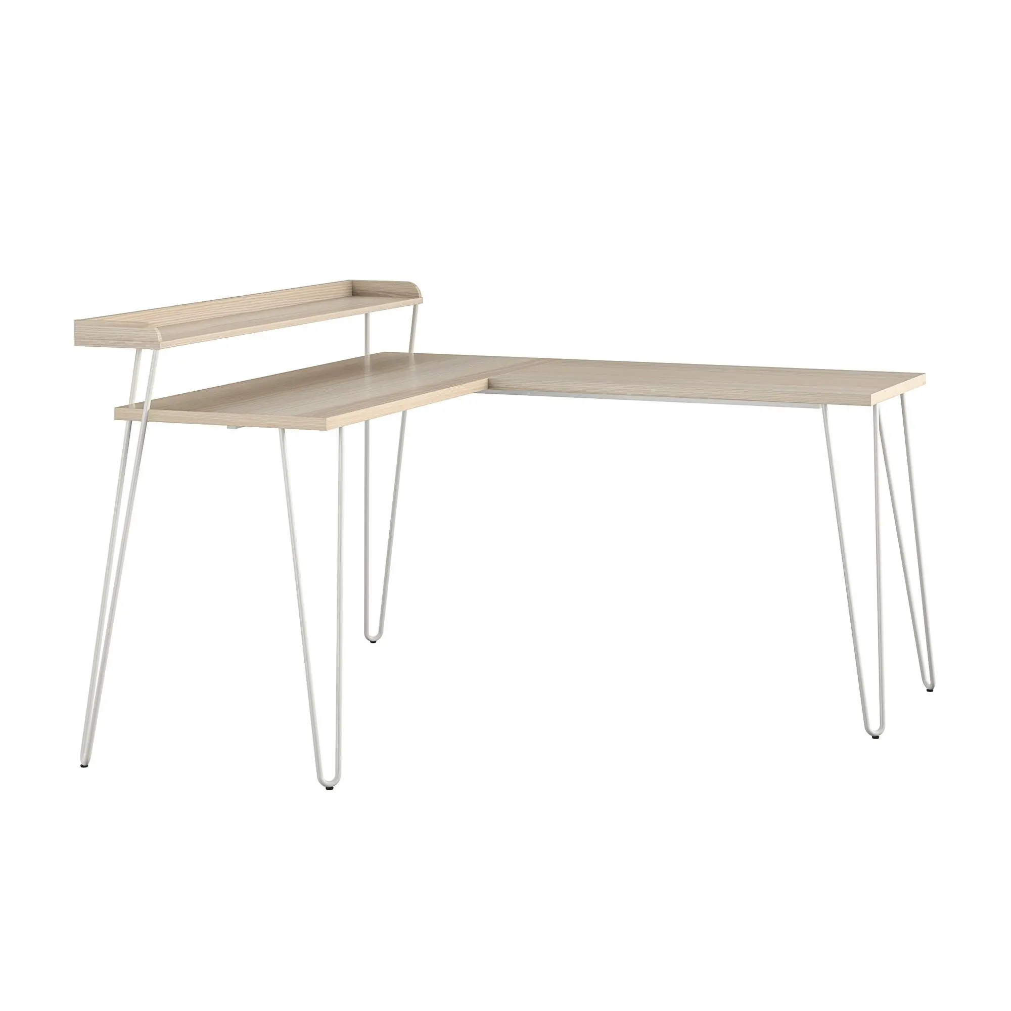 Haven Natural L-Shaped Desk with Riser-4