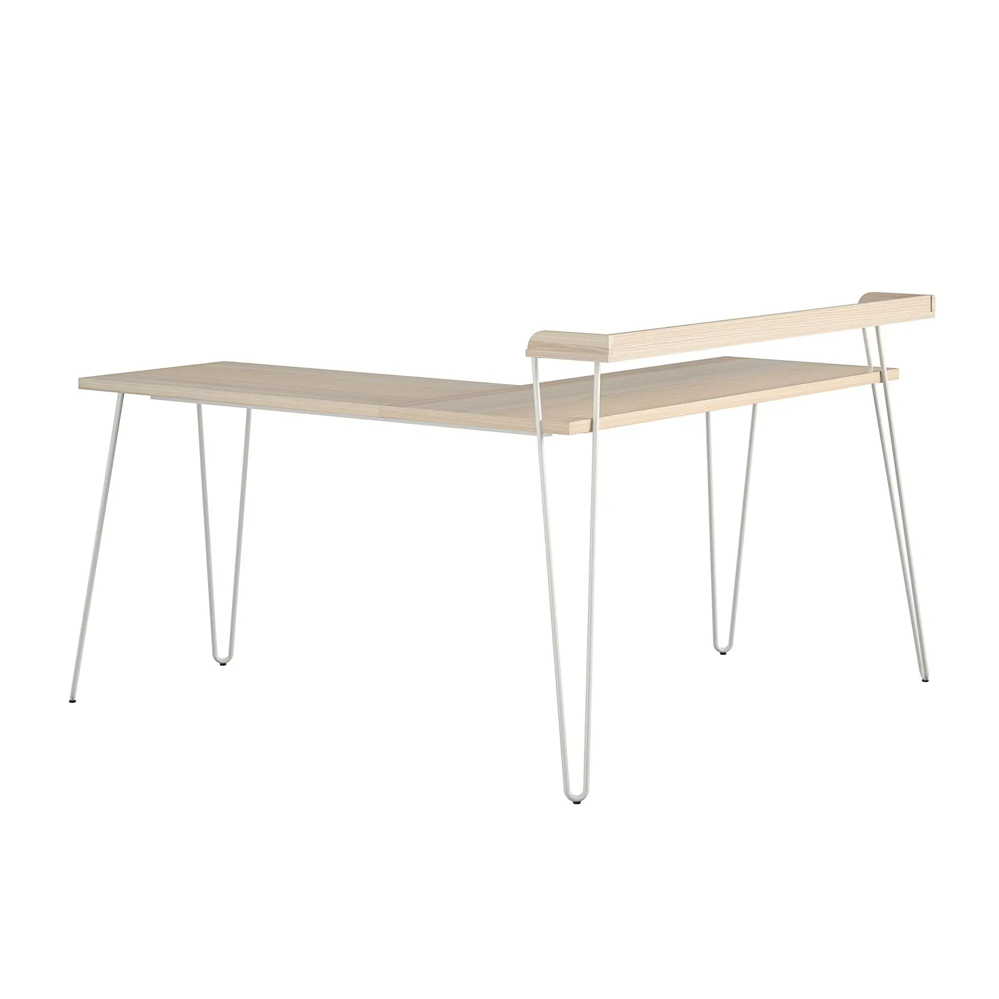Haven Natural L-Shaped Desk with Riser-5