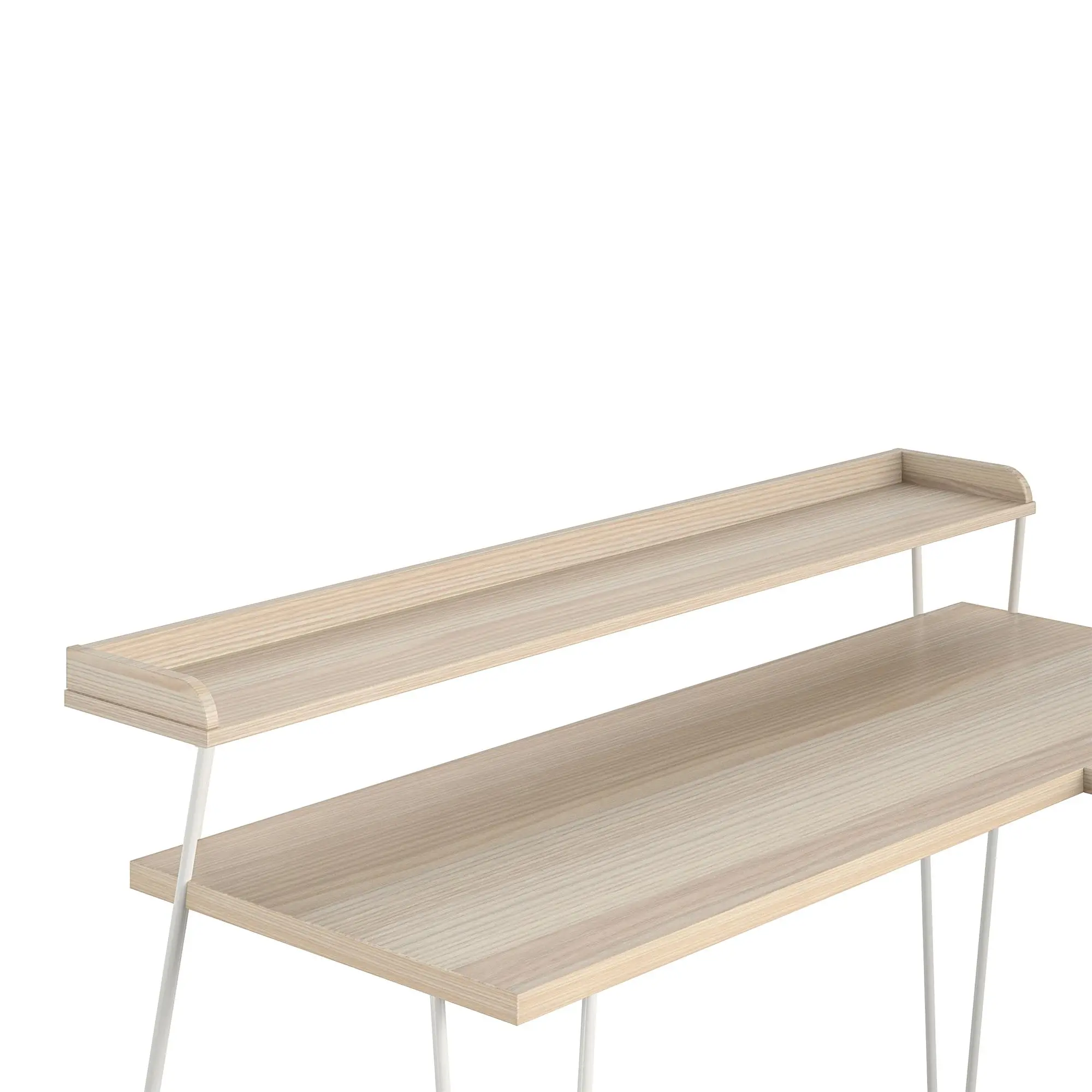 Haven Natural L-Shaped Desk with Riser-6