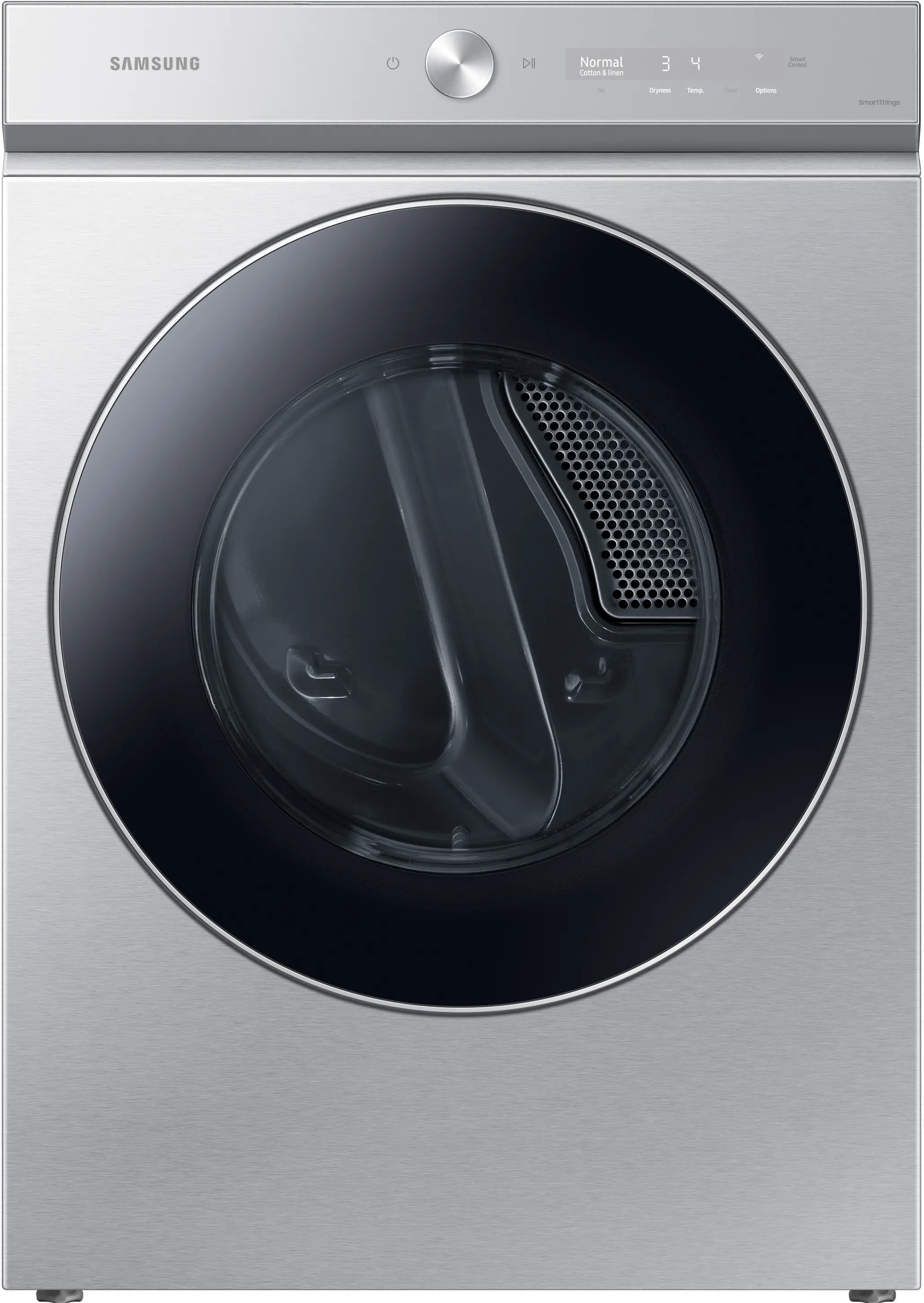 DVE53BB8900T Samsung Bespoke 7.6 cu ft Electric Dryer with Smart Dial - Silver Steel 53BB8900-1