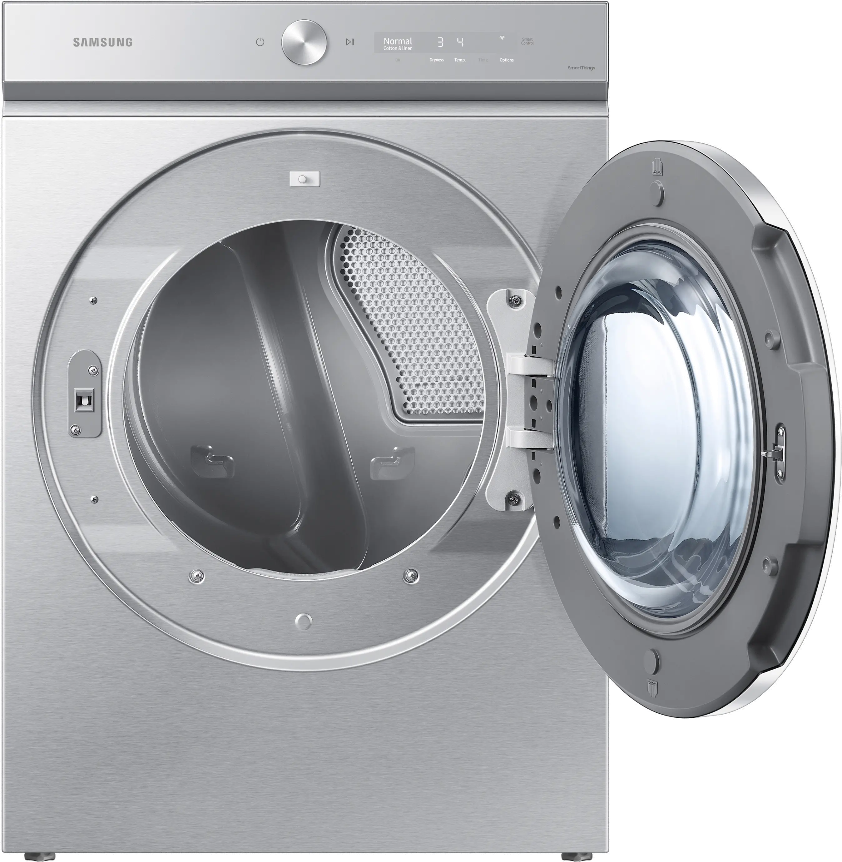 DVE53BB8900T Samsung Bespoke 7.6 cu ft Electric Dryer with Smart Dial - Silver Steel 53BB8900-3