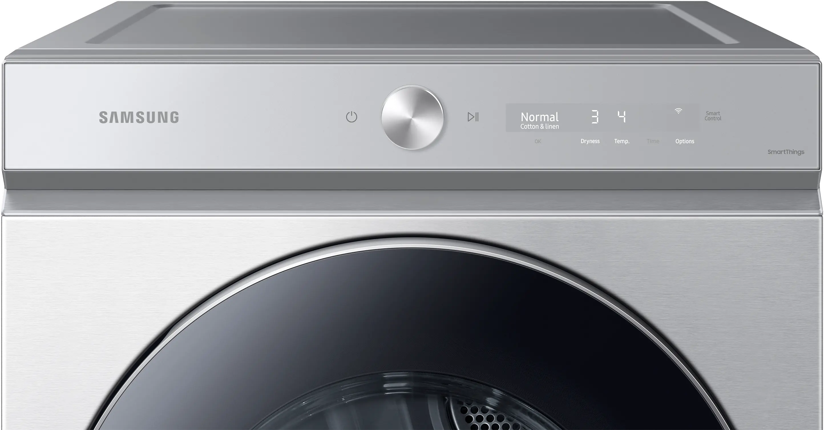 DVE53BB8900T Samsung Bespoke 7.6 cu ft Electric Dryer with Smart Dial - Silver Steel 53BB8900-4