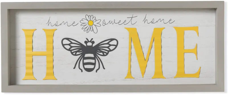 16-Inch Wooden Home-Sweet-Home Bee Wall Art