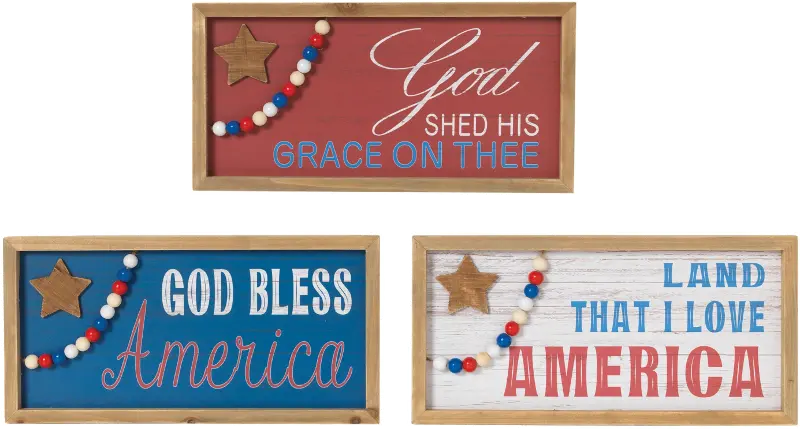 Assorted 15.75 Inch Americana Wall Decor