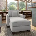 FLM41SLGM-03K Flare Light Gray Microsuede Chaise Lounge with Arms - Bush Furniture