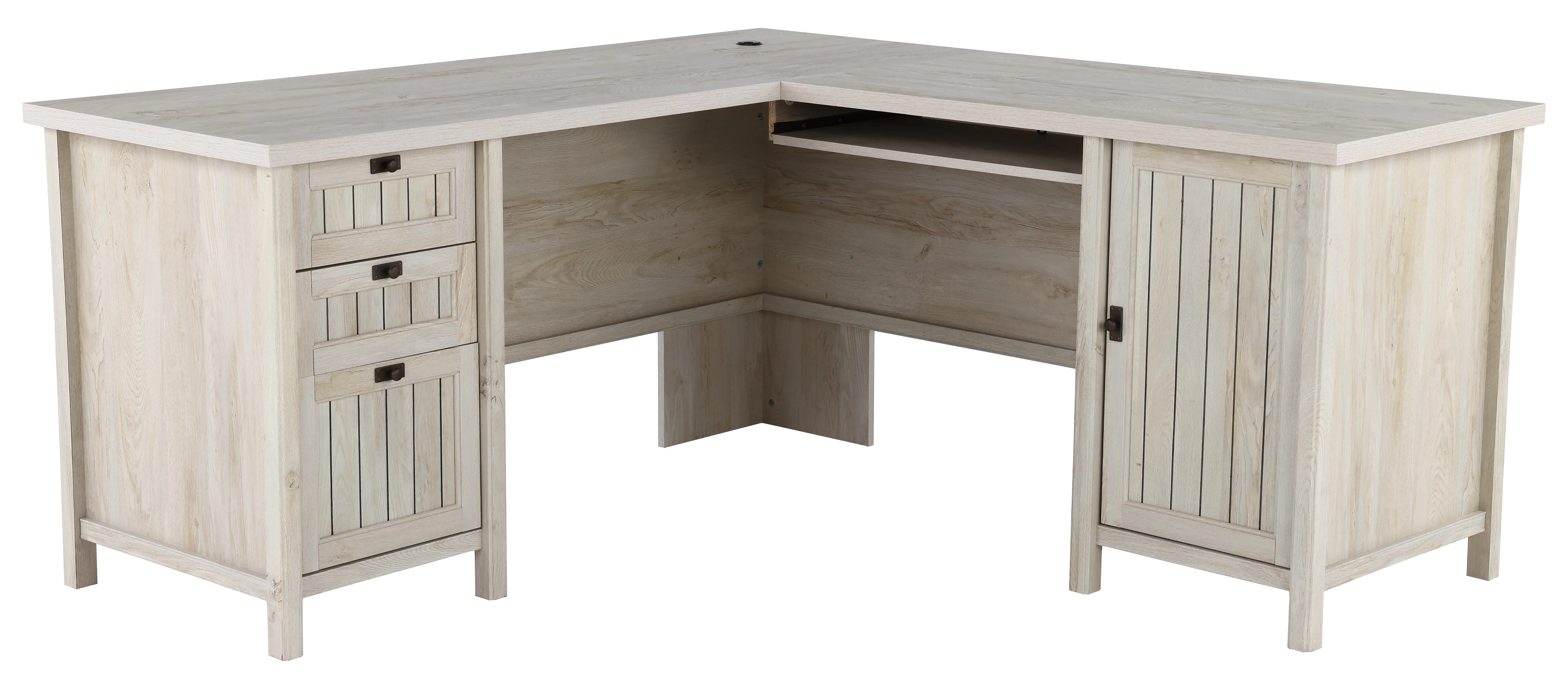 Costa Chestnut Beige L-Shaped Desk-1
