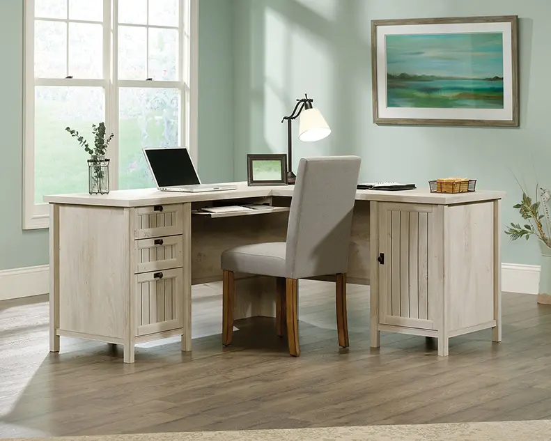 Costa Chestnut Beige L-Shaped Desk-2
