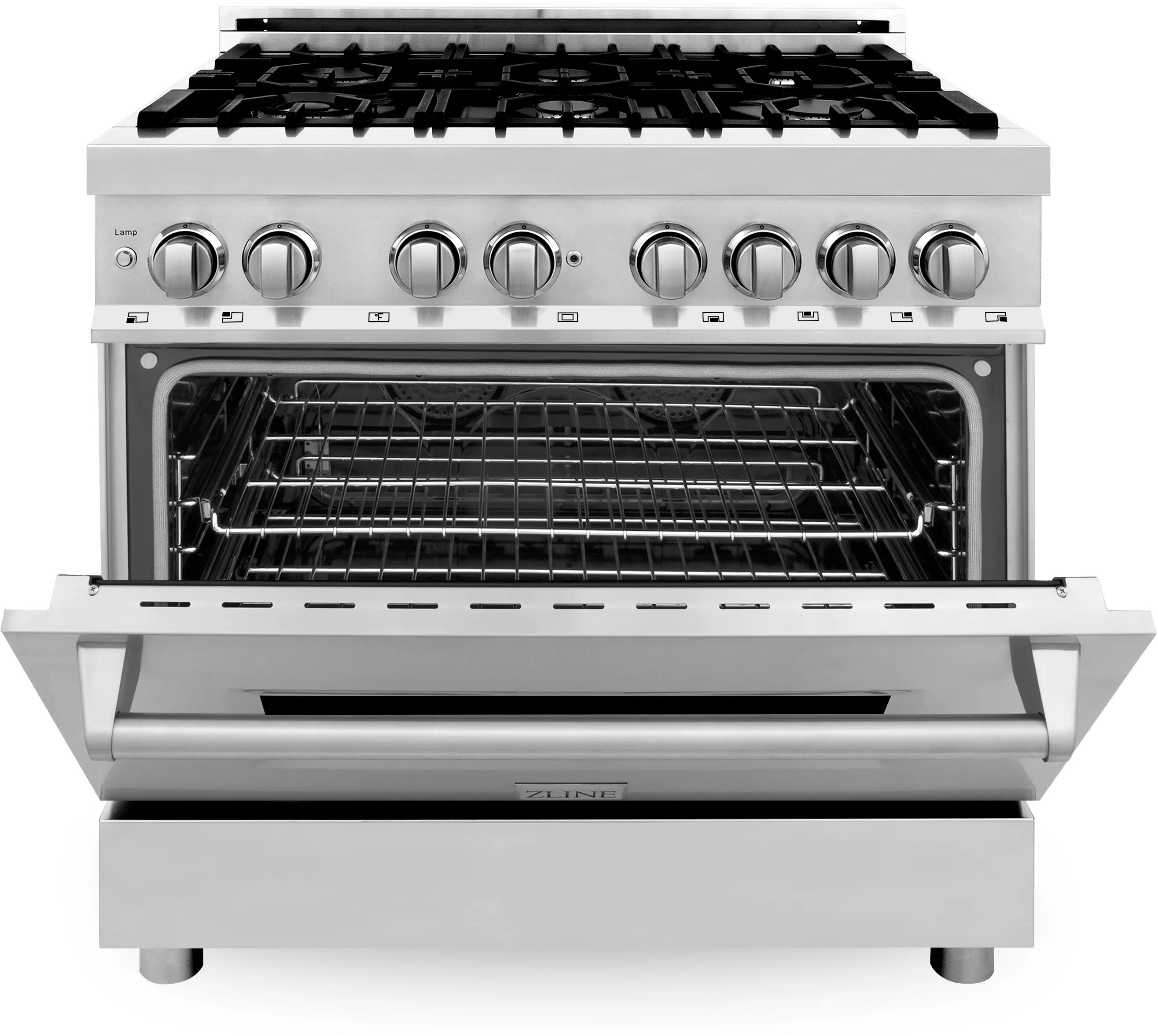RA36 ZLINE 4.6 cu ft Dual Fuel Range - 36 W Stainless Steel 36 Inch-4