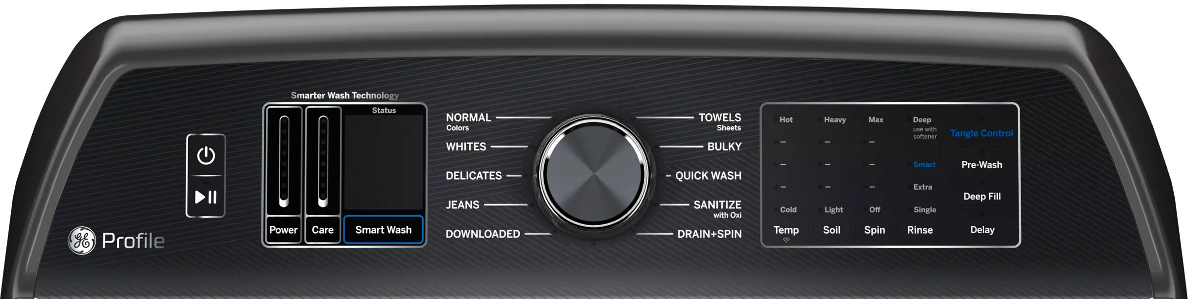 PTW705BPTDG GE Profile 5.3 cu ft Top Load Washer with Agitator- Diamond Gray PT700BPT-2