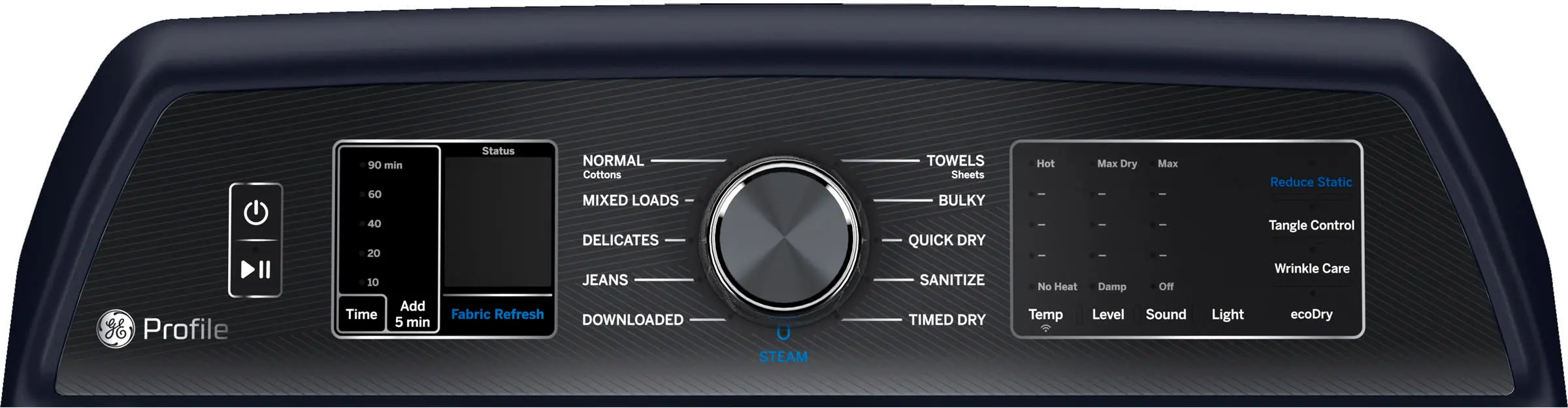 PTD90GBPTRS GE Profile 7.4 cu ft Gas Dryer - Sapphire Blue PT90BPT-2