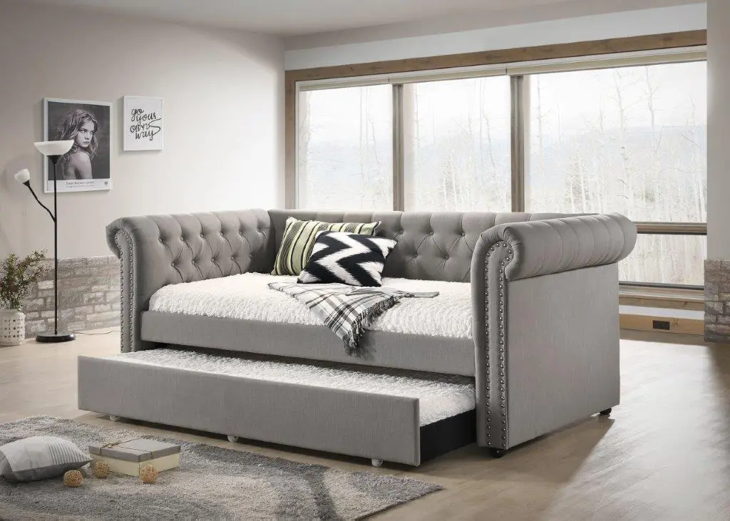 Ellie Dove Gray Twin Daybed with Trundle-2