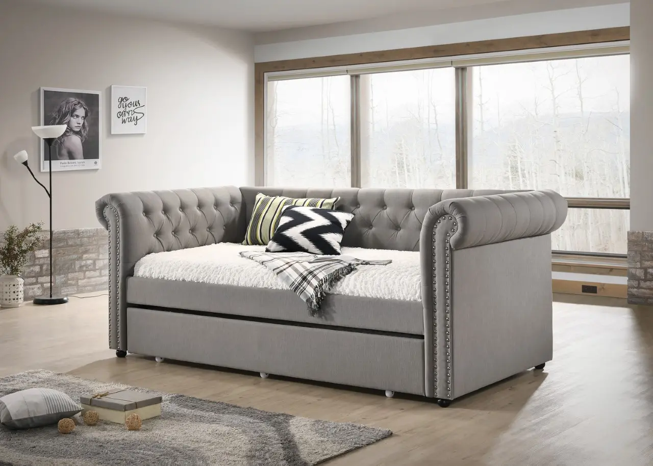Ellie Dove Gray Twin Daybed with Trundle-3