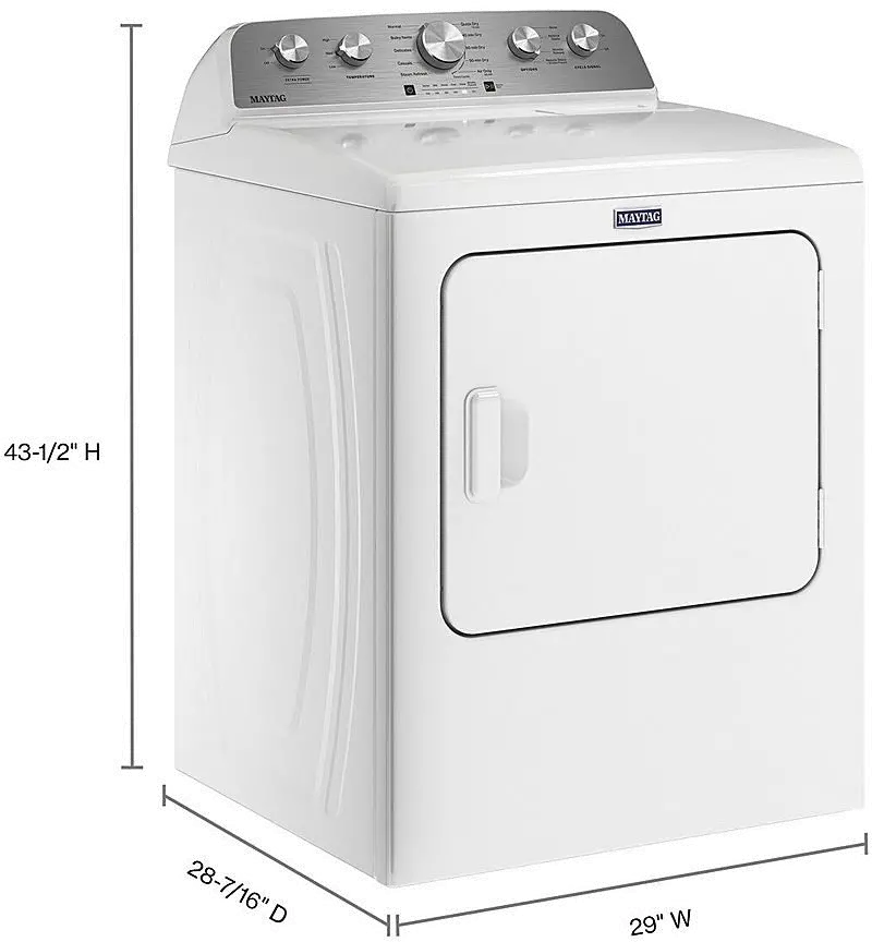 MED5430MW Maytag 7.0 Cu Ft Electric Dryer - White-5