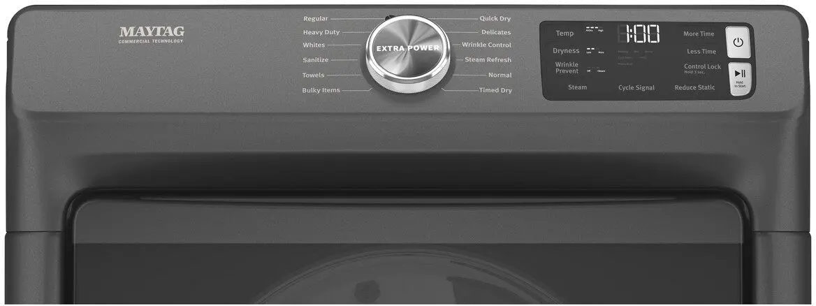 MED6630MBK Maytag 7.3 cu ft Electric Dryer - Volcano Black-2
