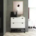 Brielle White Entryway Shoe Storage