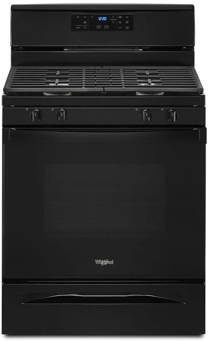 Whirlpool 5 cu ft Gas Range - Black