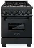 RAB-BR-24 ZLINE 2.8 cu ft Dual Fuel Range - 24 W Black Stainless Steel