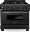RAB-BR-36 ZLINE 4.6 cu ft Dual Fuel Range - 36 W Black Stainless Steel