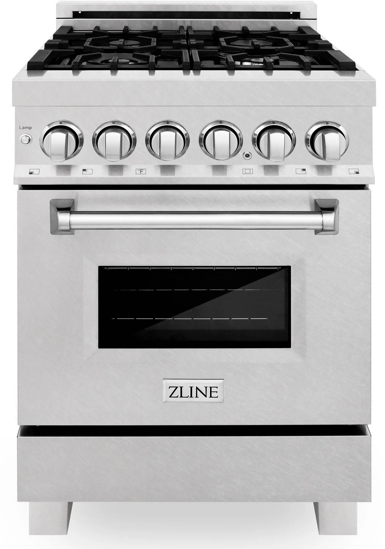 RAS-SN-24 ZLINE 2.8 cu ft Dual Fuel Range - 24 W DuraSnow Stainless Steel-1
