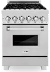 RAS-SN-24 ZLINE 2.8 cu ft Dual Fuel Range - 24 W DuraSnow Stainless Steel