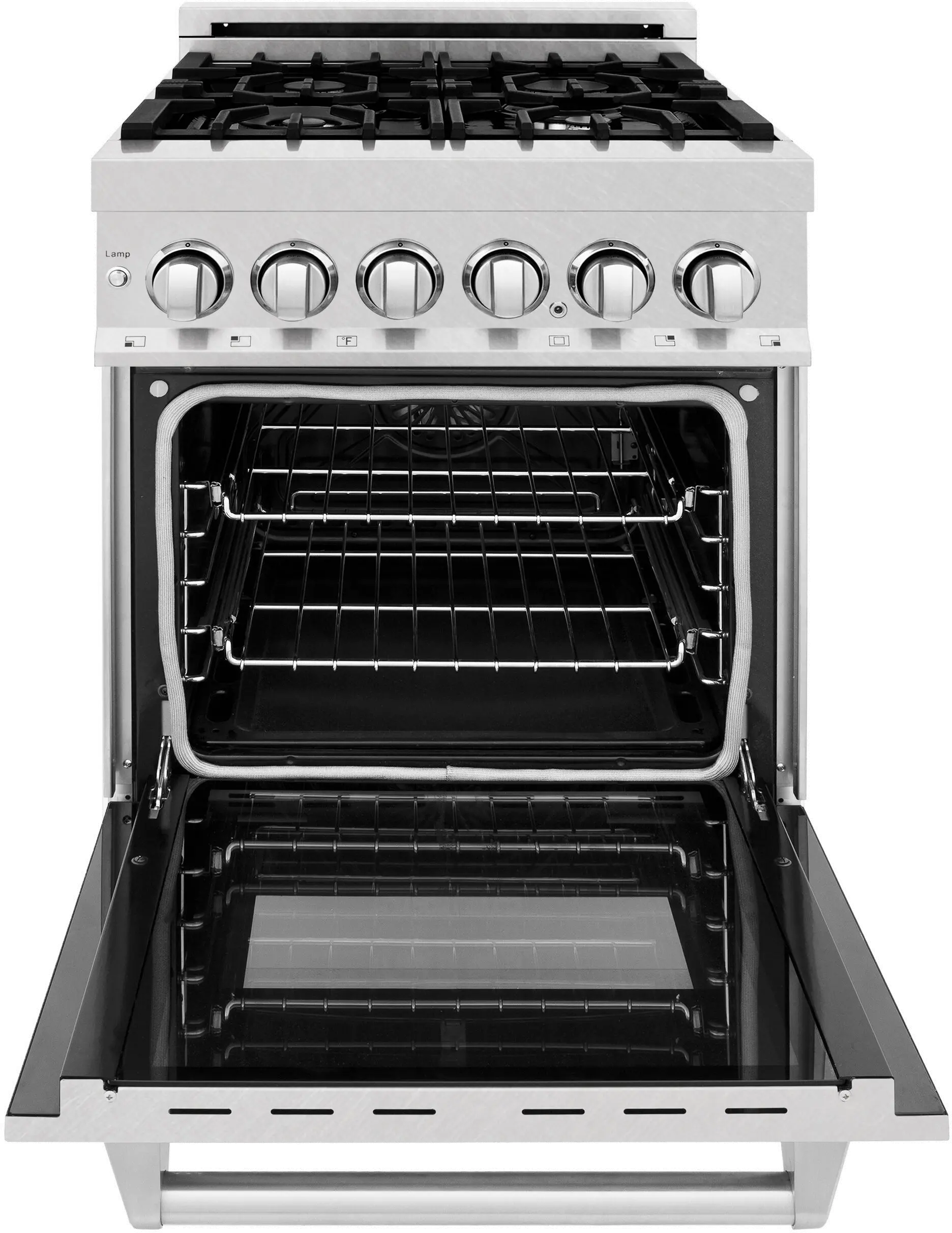 RAS-SN-24 ZLINE 2.8 cu ft Dual Fuel Range - 24 W DuraSnow Stainless Steel-3